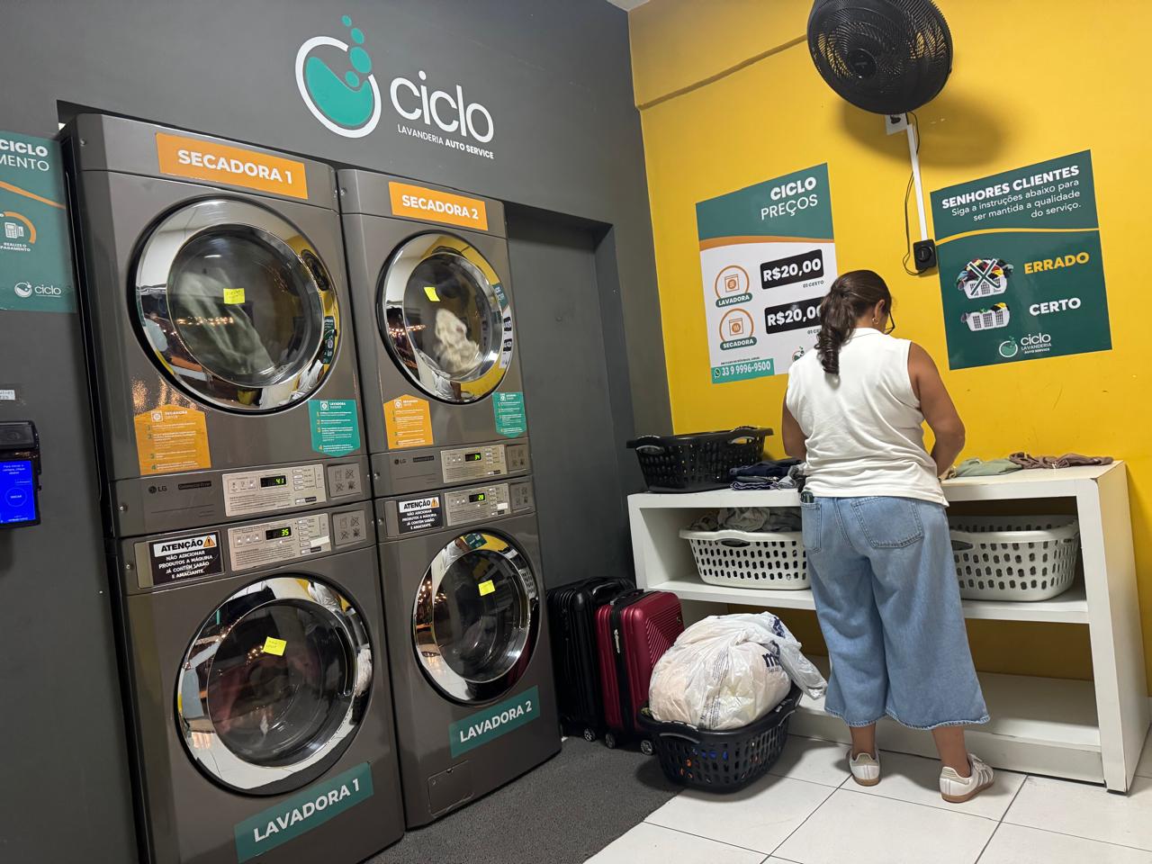 Ciclo Lavanderia - Cliente utilizando o serviço